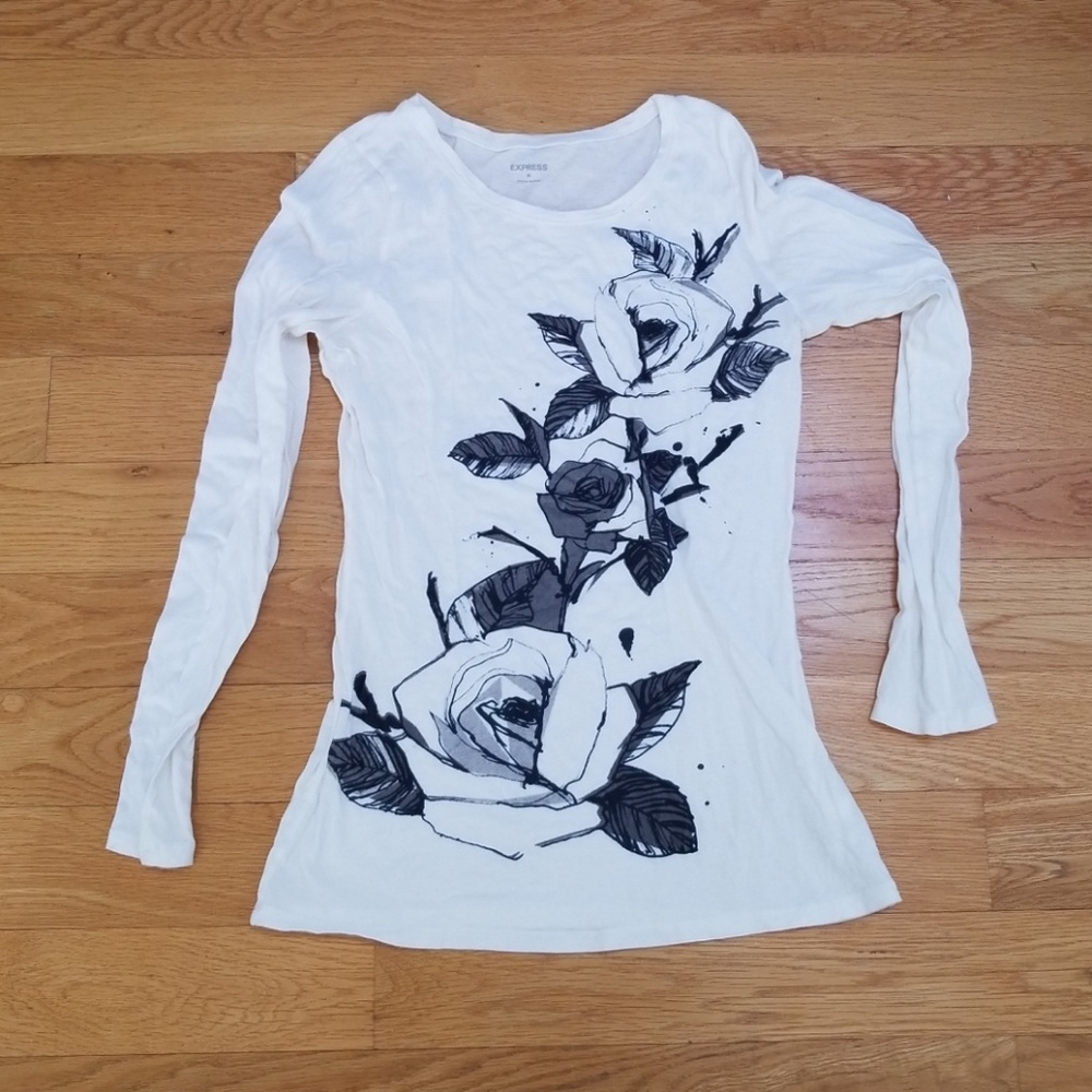 Express M rose patterned top